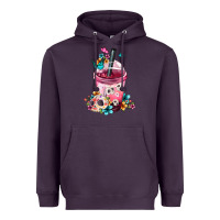 Plum Mexican Day Of The Dead Skulls Coffee Cup Heavyweight Hoodie - FaDigitalArtStudio