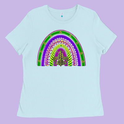 Mardi Gras Rainbow Ladies Tee Designed By Barkaloodesign