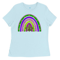 Baby Blue mardi gras rainbow Ladies Tee - BarkalooDesign