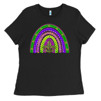 Black mardi gras rainbow Ladies Tee - BarkalooDesign