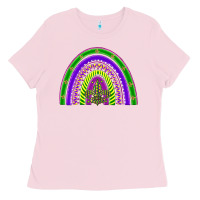 Bubblegum Pink mardi gras rainbow Ladies Tee - BarkalooDesign