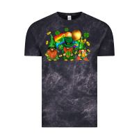 Cloud Black st. patricks  gnomies with rainbow Vintage Tee - BundleAndBundleShop