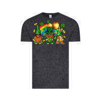 Vintage Black st. patricks  gnomies with rainbow Vintage Tee - BundleAndBundleShop