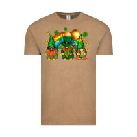 Vintage Coffee st. patricks  gnomies with rainbow Vintage Tee - BundleAndBundleShop