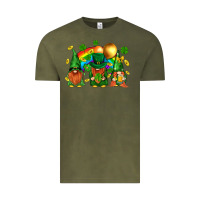 Vintage Olive st. patricks  gnomies with rainbow Vintage Tee - BundleAndBundleShop