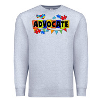 Heather Grey Advocate Autism Premium Sweatshirt - FaDigitalArtStudio