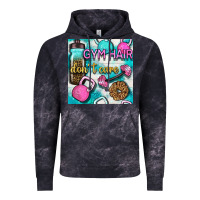 Cloud Black gym hair don't care clasp and water bottle with glitter seamless patte Vintage Hoodie - BundleAndBundleShop