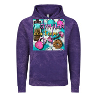 Cloud Purple gym hair don't care clasp and water bottle with glitter seamless patte Vintage Hoodie - BundleAndBundleShop