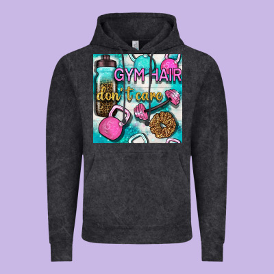 Gym Hair Don't Care Clasp And Water Bottle With Glitter Seamless Patte Vintage Hoodie Designed By Bundleandbundleshop