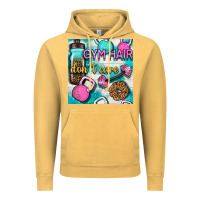 Vintage Mustard gym hair don't care clasp and water bottle with glitter seamless patte Vintage Hoodie - BundleAndBundleShop