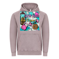 Vintage Zinc gym hair don't care clasp and water bottle with glitter seamless patte Vintage Hoodie - BundleAndBundleShop