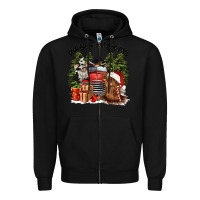 Black dear santa just send cows Zipper Hoodie - CowGirlArtShop