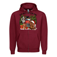 Burgundy dear santa just send cows Zipper Hoodie - CowGirlArtShop