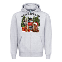 Heather Grey dear santa just send cows Zipper Hoodie - CowGirlArtShop