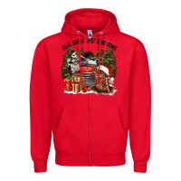 Red dear santa just send cows Zipper Hoodie - CowGirlArtShop