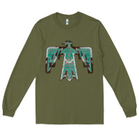 Army Green Cowhide Aztec Thunderbird Long Sleeve Tee - Bettercallsaul