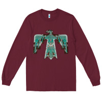 Burgundy Cowhide Aztec Thunderbird Long Sleeve Tee - Bettercallsaul