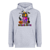 Heather Grey Horror Coffee Heavyweight Hoodie - FaDigitalArtStudio