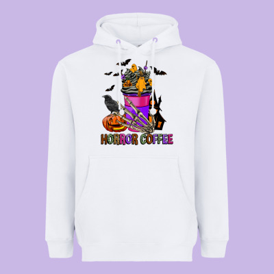 Horror Coffee Heavyweight Hoodie Designed By Fadigitalartstudio