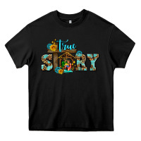 Black true story jesus and mary wıth god Heavy Core Tee - AdoDesignShop