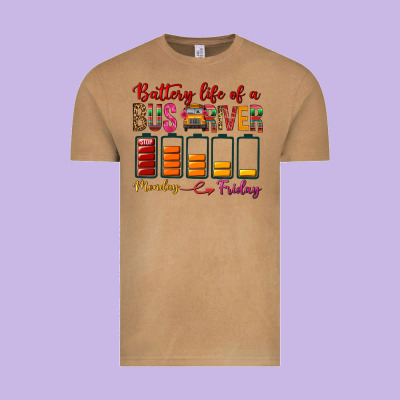 Battery Life Of A Bus Driver Vintage Tee Designed By Bundleandbundleshop