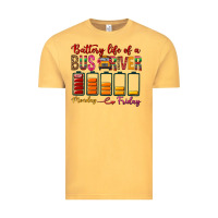 Vintage Mustard Battery Life Of A Bus Driver Vintage Tee - BundleAndBundleShop