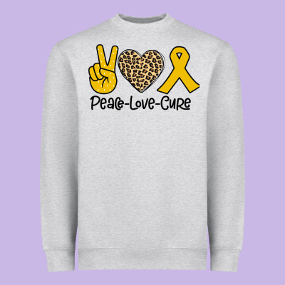 Peace Love Cure Heavyweight Sweatshirt Designed By Bettercallsaul