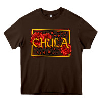Chocolate Brown Spanish chula with roses Heavy Core Tee - Jasminsmagicworld