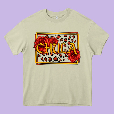 Spanish Chula With Roses Heavy Core Tee Designed By Jasminsmagicworld