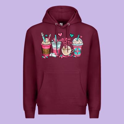 Nurse Coffee Cups Premium Hoodie Designed By Oliviacreatesart