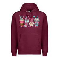 Burgundy nurse coffee cups Premium Hoodie - OliviaCreatesArt
