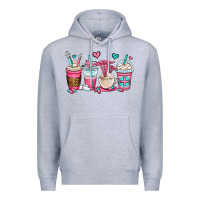 Heather Grey nurse coffee cups Premium Hoodie - OliviaCreatesArt