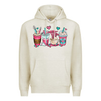 Oatmeal Heather nurse coffee cups Premium Hoodie - OliviaCreatesArt