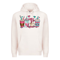 Pale Pink nurse coffee cups Premium Hoodie - OliviaCreatesArt