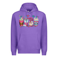 Purple nurse coffee cups Premium Hoodie - OliviaCreatesArt