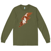 Army Green Cowhide Patterned Lightning Long Sleeve Tee - Bettercallsaul