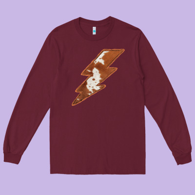 Cowhide Patterned Lightning Long Sleeve Tee Designed By Bettercallsaul