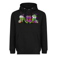 Black Halloween Coffee Cups Heavyweight Hoodie - FaDigitalArtStudio