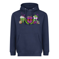Navy Halloween Coffee Cups Heavyweight Hoodie - FaDigitalArtStudio