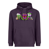 Plum Halloween Coffee Cups Heavyweight Hoodie - FaDigitalArtStudio