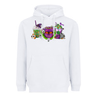 White Halloween Coffee Cups Heavyweight Hoodie - FaDigitalArtStudio