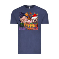 Happy Hallothanksmas Pigs Vintage Tee | Teevron
