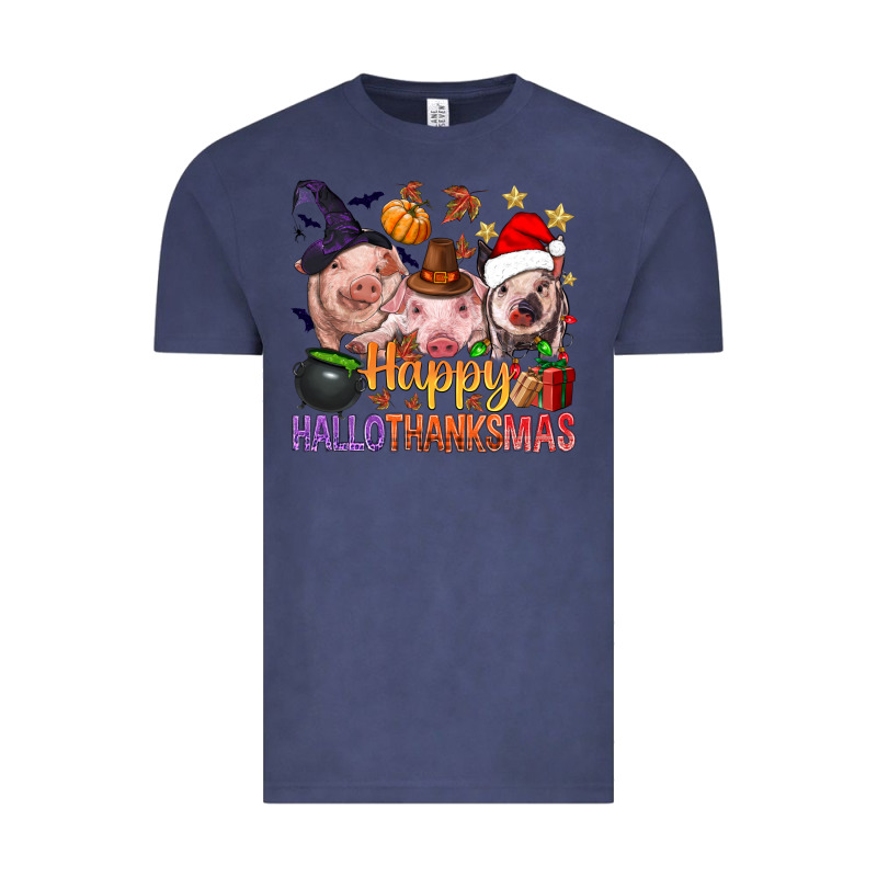 Happy Hallothanksmas Pigs Vintage Tee by BundleAndBundleShop | Teevron