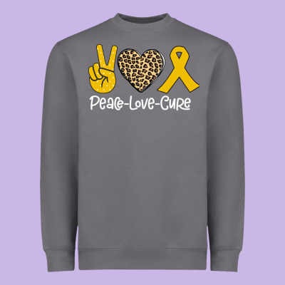 Peace Love Cure Heavyweight Sweatshirt Designed By Bettercallsaul