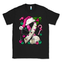 Black Pink Christmas Breast Cancer Ribbon Volleyball Classic Tee - BundleAndBundleShop
