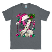Charcoal Heather Pink Christmas Breast Cancer Ribbon Volleyball Classic Tee - BundleAndBundleShop