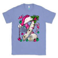 Colony Blue Pink Christmas Breast Cancer Ribbon Volleyball Classic Tee - BundleAndBundleShop