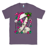 Lavender Pink Christmas Breast Cancer Ribbon Volleyball Classic Tee - BundleAndBundleShop