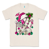 Natural Pink Christmas Breast Cancer Ribbon Volleyball Classic Tee - BundleAndBundleShop