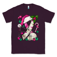 Plum Pink Christmas Breast Cancer Ribbon Volleyball Classic Tee - BundleAndBundleShop